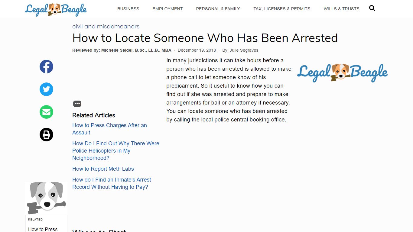 How to Locate Someone Who Has Been Arrested | Legal Beagle
